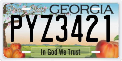 GA license plate PYZ3421