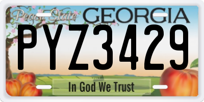 GA license plate PYZ3429