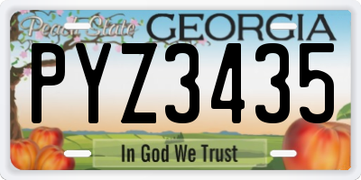 GA license plate PYZ3435