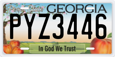 GA license plate PYZ3446