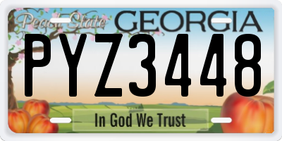 GA license plate PYZ3448