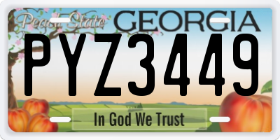 GA license plate PYZ3449