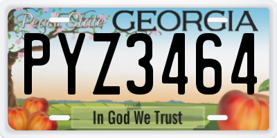 GA license plate PYZ3464