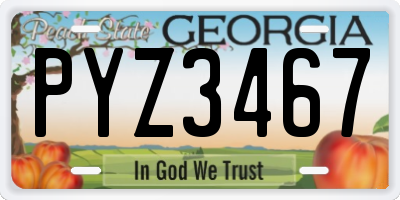 GA license plate PYZ3467