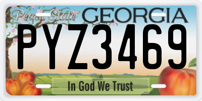 GA license plate PYZ3469