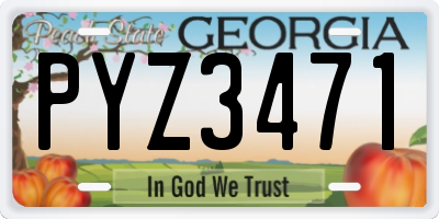 GA license plate PYZ3471