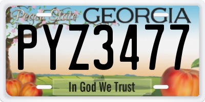 GA license plate PYZ3477