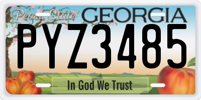 GA license plate PYZ3485