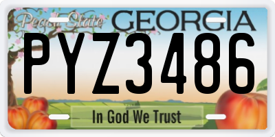 GA license plate PYZ3486