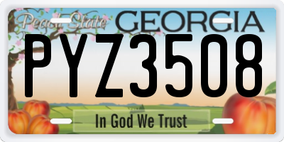 GA license plate PYZ3508