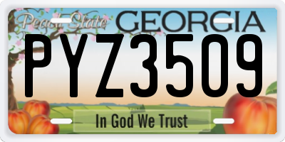 GA license plate PYZ3509