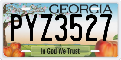 GA license plate PYZ3527
