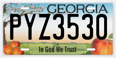 GA license plate PYZ3530