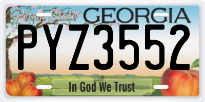 GA license plate PYZ3552