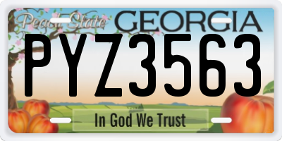 GA license plate PYZ3563