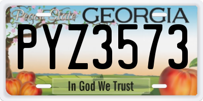 GA license plate PYZ3573