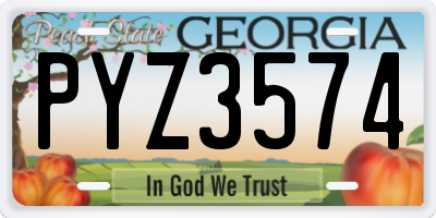 GA license plate PYZ3574