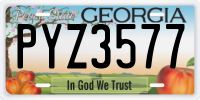 GA license plate PYZ3577