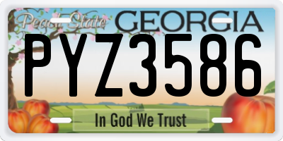 GA license plate PYZ3586