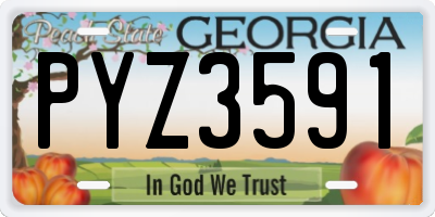 GA license plate PYZ3591