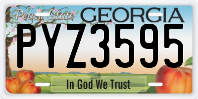 GA license plate PYZ3595