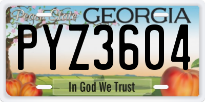 GA license plate PYZ3604
