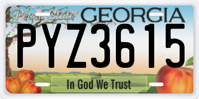 GA license plate PYZ3615