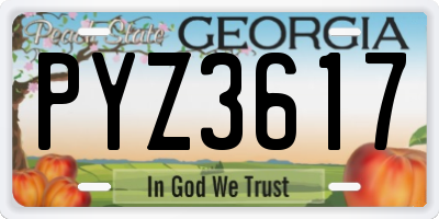 GA license plate PYZ3617