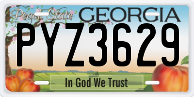 GA license plate PYZ3629