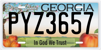 GA license plate PYZ3657