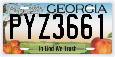 GA license plate PYZ3661