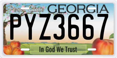 GA license plate PYZ3667
