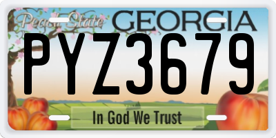 GA license plate PYZ3679