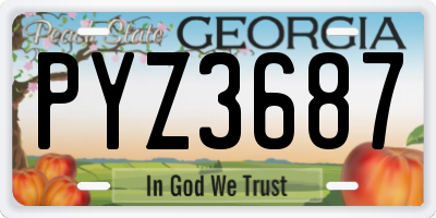 GA license plate PYZ3687