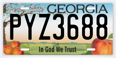 GA license plate PYZ3688