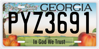 GA license plate PYZ3691