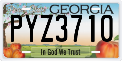 GA license plate PYZ3710