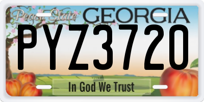 GA license plate PYZ3720