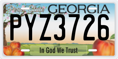 GA license plate PYZ3726