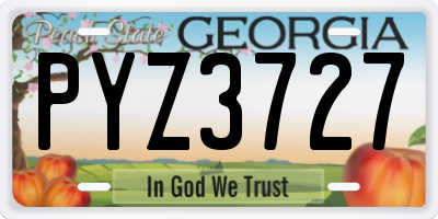 GA license plate PYZ3727
