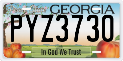 GA license plate PYZ3730