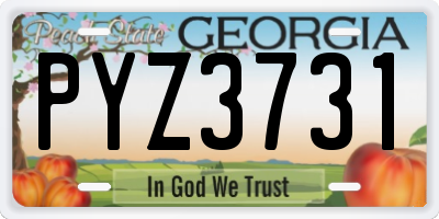 GA license plate PYZ3731