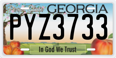 GA license plate PYZ3733