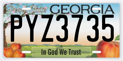 GA license plate PYZ3735