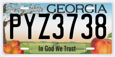 GA license plate PYZ3738