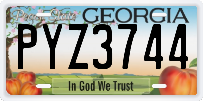 GA license plate PYZ3744