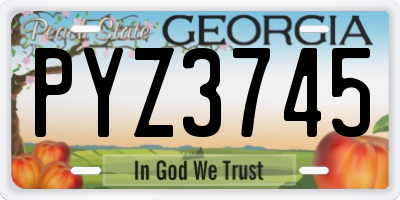 GA license plate PYZ3745
