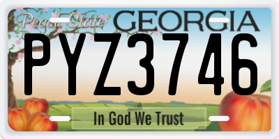 GA license plate PYZ3746