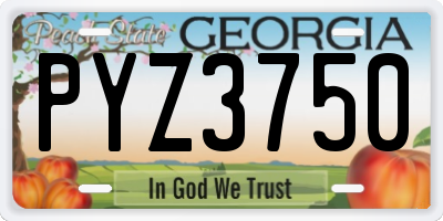 GA license plate PYZ3750