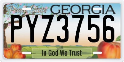GA license plate PYZ3756